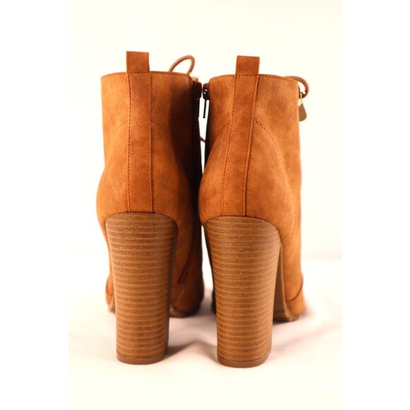 GBG by Guess Faux Suede Lace-Up Peep Toe Ankle Booties with Side Zipper Size 8.5 - Picture 8 of 10